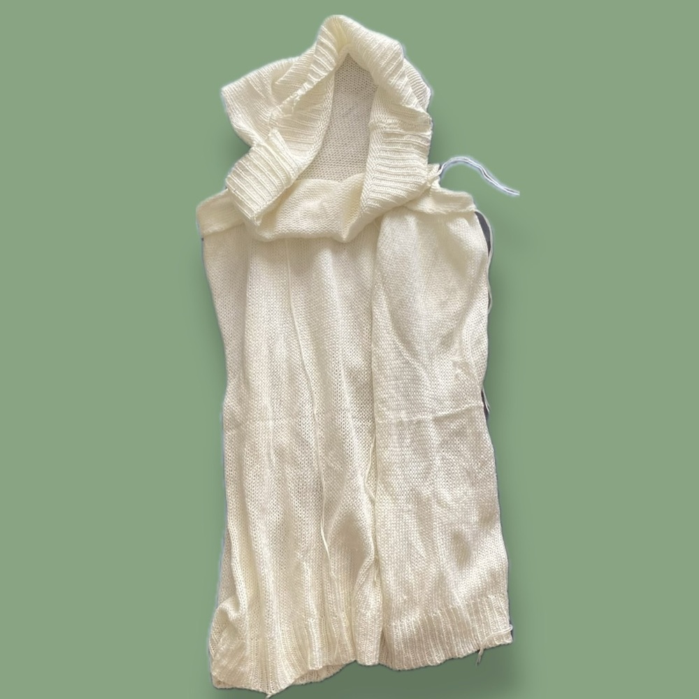 Cream Cowl Neck Sweater with Cozy Knit Texture